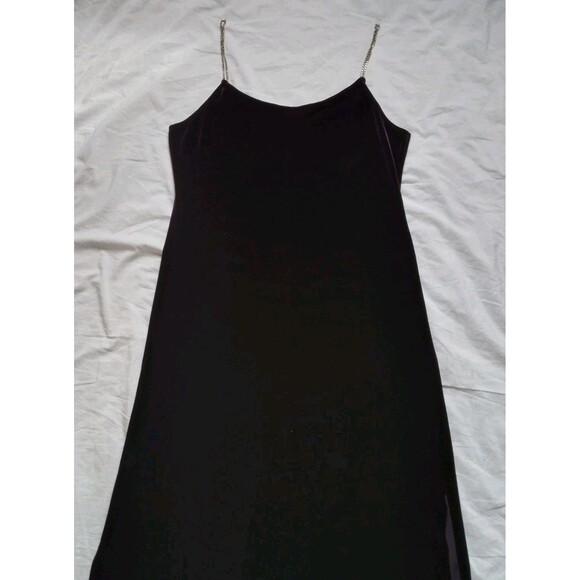 90s Y2K Purple Velour Maxi Dress Vampire Goth Witchcore Cyber Grunge Large - Picture 13 of 15